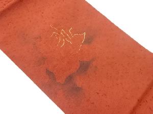 作家物　ひげ紬金彩花模様名古屋帯